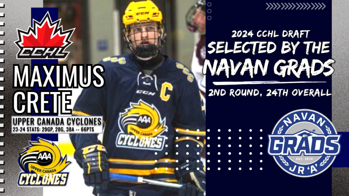 NEWS RELEASE NAVAN GRADS 2024 CCHL DRAFT CLASS LOADED WITH YOUNG